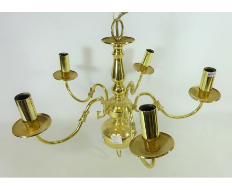 Five branch gilt metal centre light fitting    Condition Report   Click here for further images, condition, auction times & d