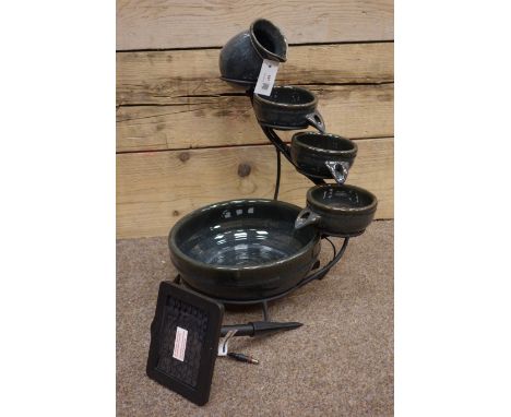 Ceramic cascade solar powered water feature   Condition Report   Click here for further images, condition, auction times & de