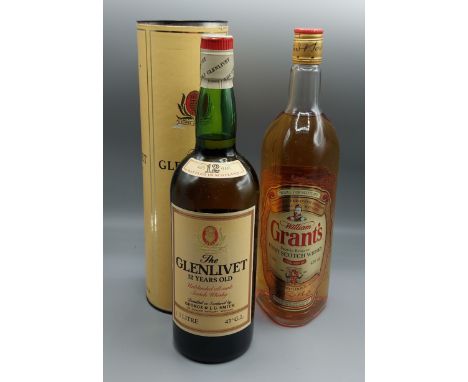 One bottle William Grants Scotch Whisky together with another by Glenlivet 