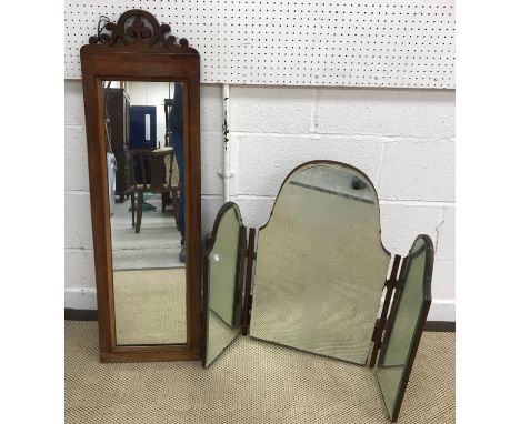 A Victorian mahogany commode stool, a pair of carved walnut framed chairs in the 17th Century style, painted oval dining tabl