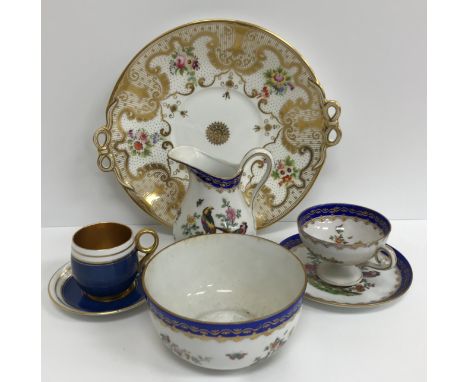 Two boxes of various china wares to include Continental polychrome transfer decorated tea wares, Wedgwood "Hathaway Rose" par