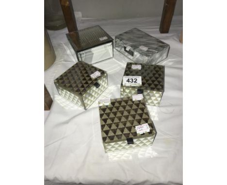 5 mirrored jewellery / trinket boxes