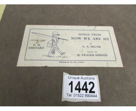 A 1927 first edition 'Songs From Now We Are Six' signed A.A. Milne.