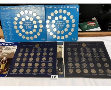 Two sets of Esso 1970 World Cup coin collection and two sets of Esso FA Cup centenary coins