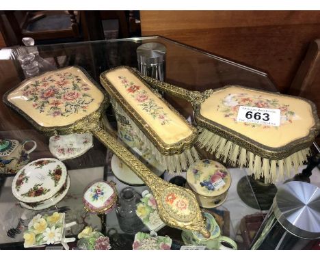 A vintage dressing table set