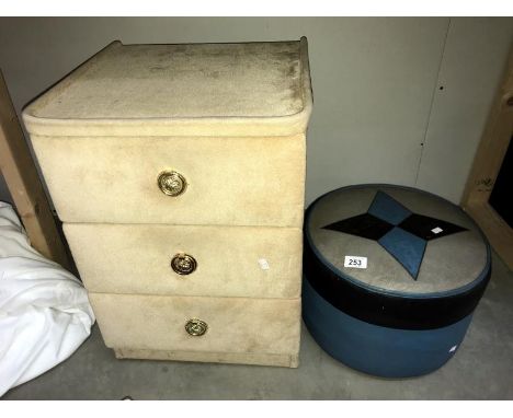 A bedside chest &amp; pouffe