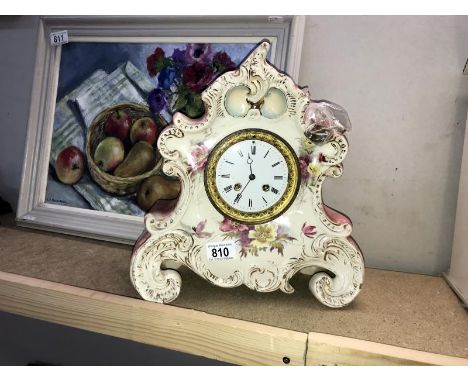A ceramic case Victorian / Edwardian clock with K&amp;P A/F