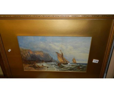 A framed and glazed Victorian seascape initialled T.B.A.
