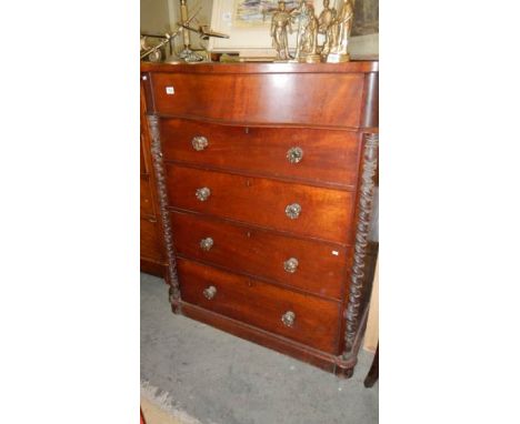 A 4 drawer mahogany Scotch chest.