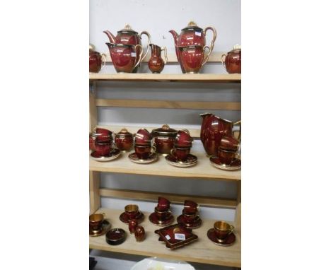 45 pieces of Carlton ware rouge royale tea and coffee ware including coffee pots, tea pot, water jug, sugar bowls, milk jugs,