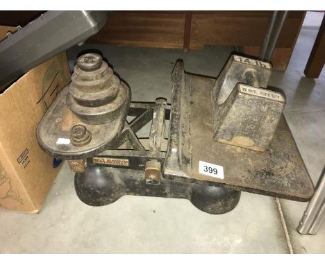 A heavy duty set of scales and weights