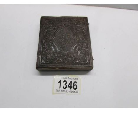 A superb quality Victorian leather photograph frame/case with portrait photograph.
