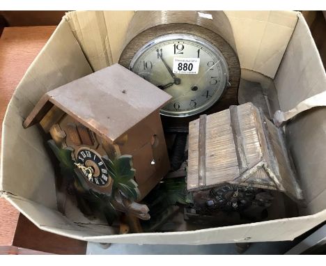 2 cuckoo clocks and mantel clock