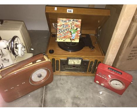 A record player, a radio tin &amp; a bush radio (A/F)