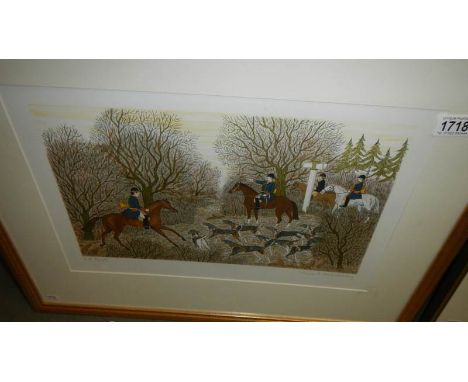 A framed and glazed Vincent Haddelsey (1934-2010) limited edition French artist proof, 9/45, lithograph print of a French hun