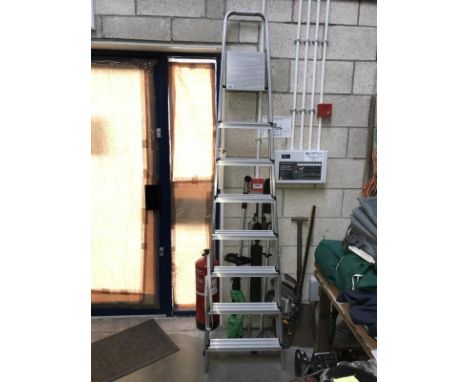 An aluminium step ladder
