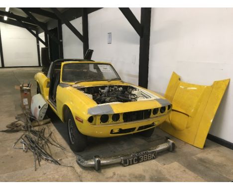 A Triumph Stag restoration project, yellow. From a deceased estate, this desirable manual overdrive example has been stripped