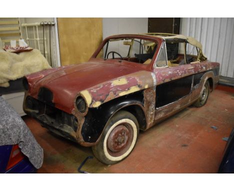 A 1957 Singer Gazelle Series 1 convertible, chassis number A7603524HSO, engine number 7603503HOO, Pippen red over black. This