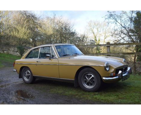 A 1972 MG B GT, registration number GFD 409K, ***chassis number GHD5 274491G (not GHS5 274491G)***, engine number 18V582FH 35