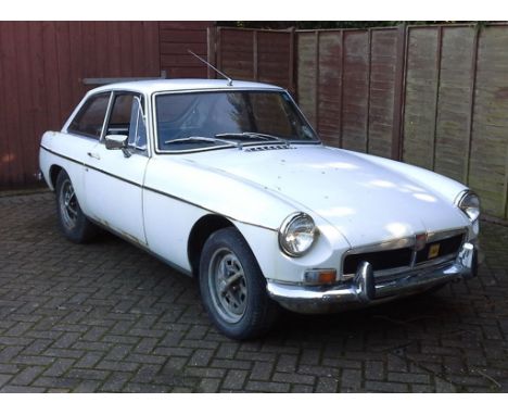 A 1972 MG B GT automatic restoration project, registration number HHA 500L, chassis number GHD5 302324G, engine number 553, w