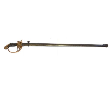 M1889 Wurttemberg officers sword and scabbard M1889 Wurttemberg officers sword and scabbard, the double fullered blade with C