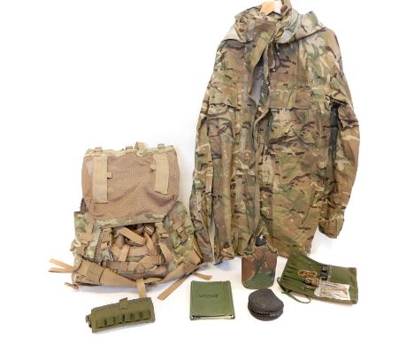 Karrimor bergen with accessories Karrimor lightweight bergen rucksack, also a British Combat Jacket MVP MTP size 190/120, a C