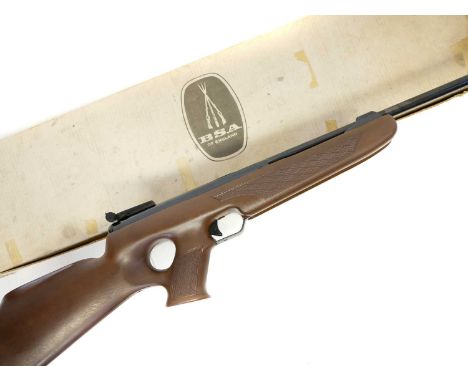 Boxed BSA Buccanneer .22 air rifle Boxed BSA Buccanneer .22 air rifle, 18inch barrel, serial number DAO2795, the box includes