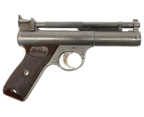 Webley Senior .177 air pistol Webley Senior .177 air pistol, 7inch barrel, cylinder number 421, with a WWII style parkerized 