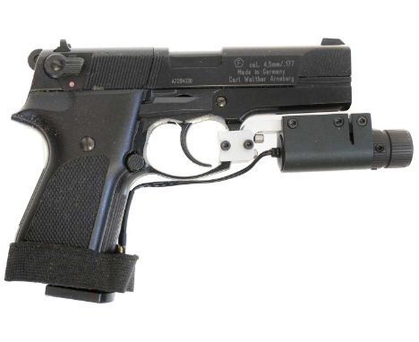 Walther CP88 .177 CO2 air pistol Walther CP88 .177 CO2 air pistol, serial number A7094030, fitted with beamshot light, in cas