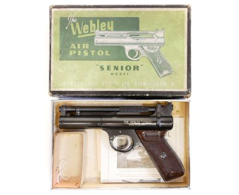 Boxed Webley Senior .22 air pistol, Boxed Webley Senior .22 air pistol, 7inch barrel.No licence is required to buy this item,