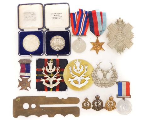 Collection of badges and medals, Collection of badges and medals, to include 1939-45 star and war medal, Church Lads Brigade 
