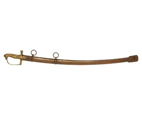 Polish officers sabre and scabbard Polish officers sabre and scabbard, the curved blade with three fullers, etched decoration