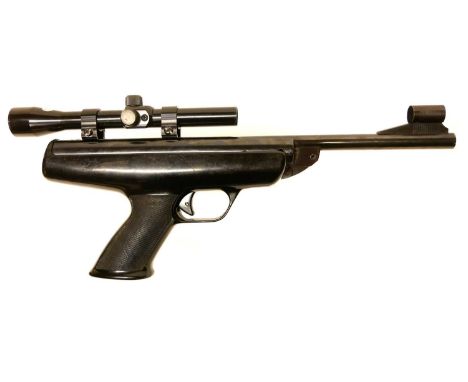 BSA Scorpion .177 air pistol BSA Scorpion .177 air pistol, 8 inch barrel, serial number A20317 with Tasco 1.5-15 scope. No li