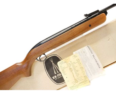 Boxed BSA Mercury .22 air rifle Boxed BSA Mercury .22 air rifle, in almost mint condition, 18inch barrel, serial number ZB278