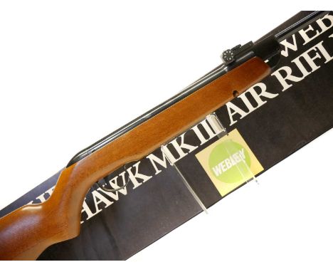 Boxed Webley Hawk MkIII .177 air rifle, Boxed Webley Hawk MkIII .177 air rifle, in almost mint condition, 16inch barrel, seri