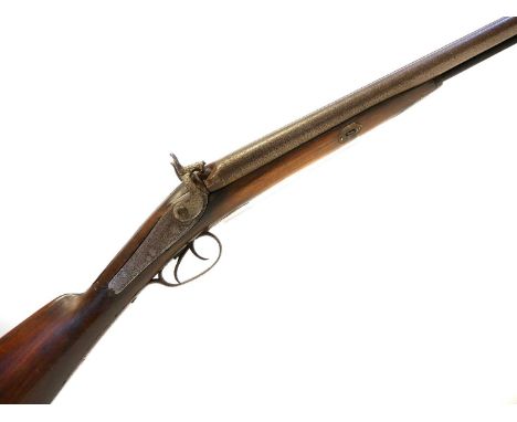 Percussion 14 bore double barrel shotgun, Percussion 14 bore double barrel shotgun, 24.5inch barrels, back action locks.Secti