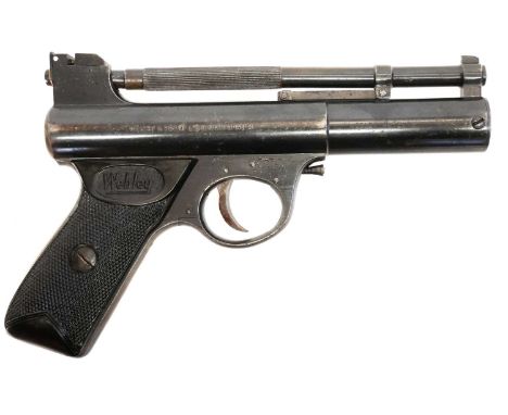 Webley MkI .22 air pistol Webley MkI .22 air pistol, 6.5inch barrel, cylinder number 998.No licence is required to buy this i