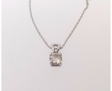 A diamond pendant with Zam Gem diamond report, indicating natural round brilliant cut diamond 0.30ct, colour K, (faint brown)