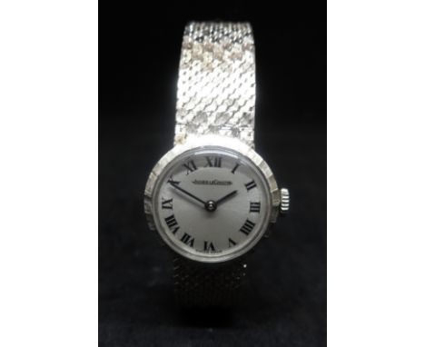 Jaeger LeCoultre, a ladies 9ct white gold bracelet watch, model 91818, with purchase receipt dated 1970, booklet and original