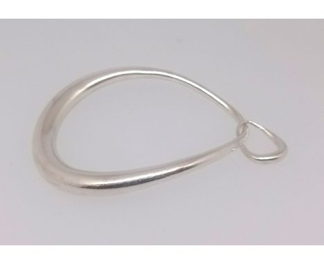 Georg Jensen, abstract design silver bangle approx. 57.5gms with original box.