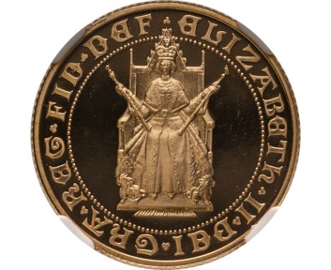 UNITED KINGDOM. Elizabeth II, 1952-. Gold sovereign, 1989. Royal Mint. Proof. Commemorating the 500 years anniversary of the 