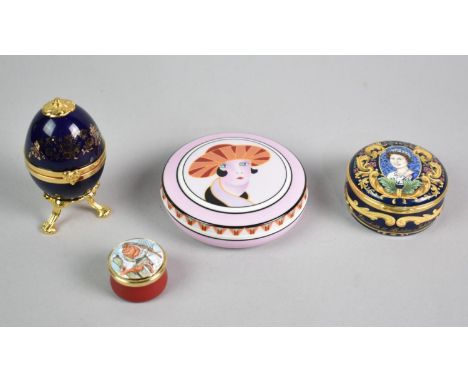 Two Boxed Crummles Hand Painted Enamelled Boxes together with a Noritake Museum Collection Lidded Pot etc