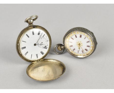 Two Continental Silver Cased Pocket Watches to include Closed and Open Faced Example, Closed Example for Stauffer CXDe Fonds,