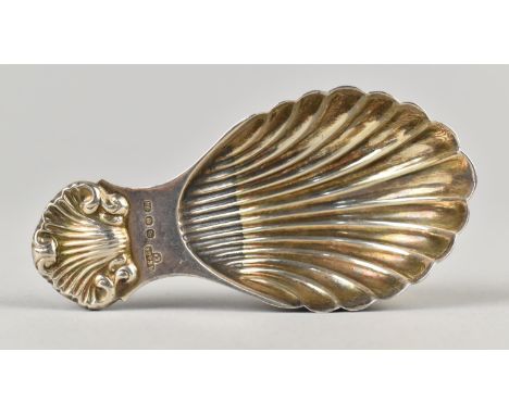 A Silver Caddy Spoon by A Chick &amp; Sons Ltd with Shell Bowl and Finial, 8cm long, London Hallmark, 21g