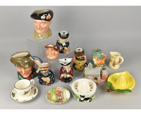 A Collection of Ceramics to Comprise Royal Doulton character Jugs to Include Mont, Poacher (Restroes0 etc, Border Fine Arts C