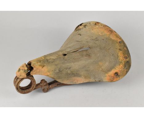 A Vintage Bicycle or Light Motorcycle Saddle
