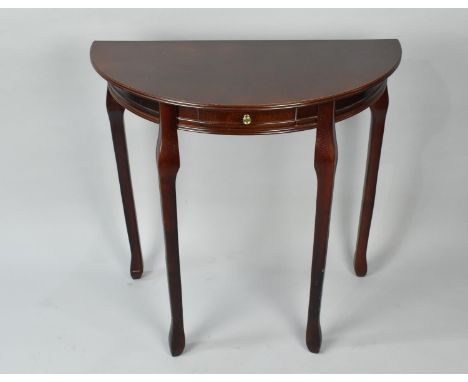 A Reproduction Mahogany Console Table with Single Drawer, 74cms Wide