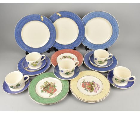 A Collection of Wedgwood Sarah's Garden China to Comprise Three Large Plates, Nine Small Plates, Five Cup and Five Saucers