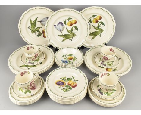 A Collection of Spode Victoria Tea and Dinnerwares to Comprise Eight Dinner Plates, Seven Small Plates, Nine Side Plates, Sev