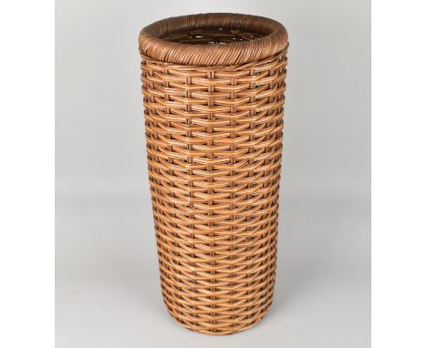 A Wicker Stick Stand of Cylindrical Form, 56cms High
